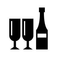 romantic champagne icon or logo isolated sign symbol vector illustration - high quality black style vector icons
