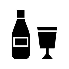 romantic champagne icon or logo isolated sign symbol vector illustration - high quality black style vector icons
