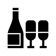 romantic champagne icon or logo isolated sign symbol vector illustration - high quality black style vector icons
