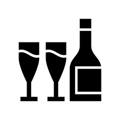 romantic champagne icon or logo isolated sign symbol vector illustration - high quality black style vector icons
