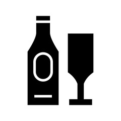 romantic champagne icon or logo isolated sign symbol vector illustration - high quality black style vector icons
