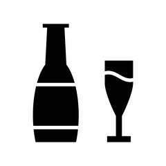 romantic champagne icon or logo isolated sign symbol vector illustration - high quality black style vector icons
