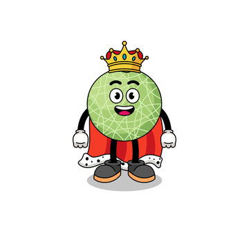 Mascot Illustration of melon fruit king