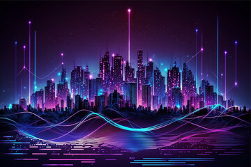 Smart city big data connection technology concept server 