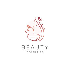 Beauty woman logo design vector for spa