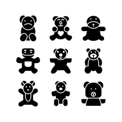 teddy bear icon or logo isolated sign symbol vector illustration - high quality black style vector icons
