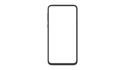 Black isolated cell phone mockup with front view for responsive applications and websites.