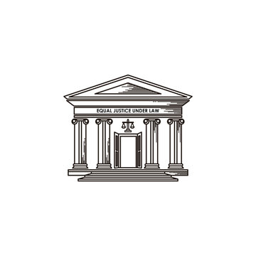 recommend clip art: supreme court building line art vector illustration