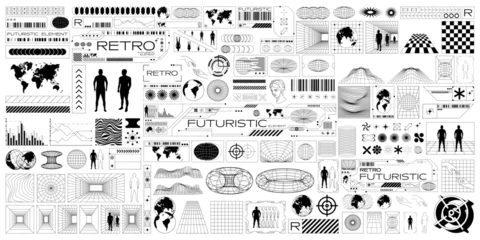 Poster big bundle of retro futuristic design element © berkahjayamaterial