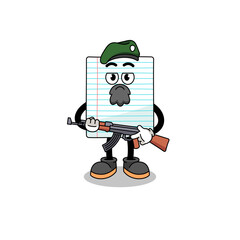 Character cartoon of paper as a special force