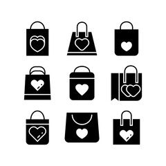 valentine shopping icon or logo isolated sign symbol vector illustration - high quality black style vector icons
