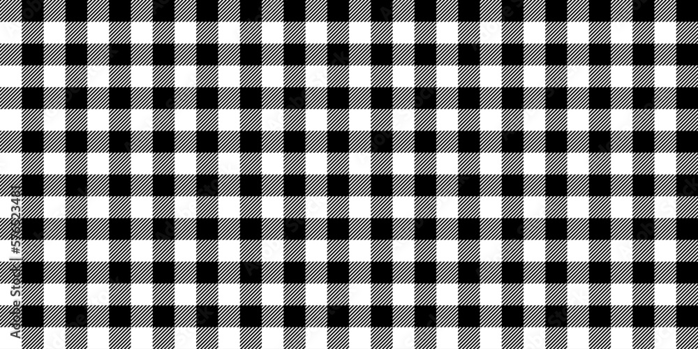 Poster gingham seamless pattern. black and white vichy background texture. checked tweed plaid repeating wa