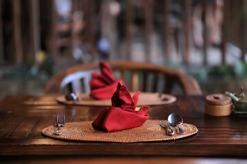 table setting in the restaurant for the cafe interior menu