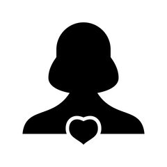 woman in love icon or logo isolated sign symbol vector illustration - high quality black style vector icons
