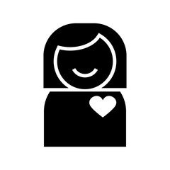 woman in love icon or logo isolated sign symbol vector illustration - high quality black style vector icons
