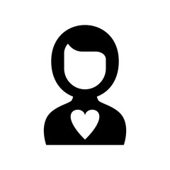 woman in love icon or logo isolated sign symbol vector illustration - high quality black style vector icons
