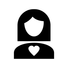 woman in love icon or logo isolated sign symbol vector illustration - high quality black style vector icons
