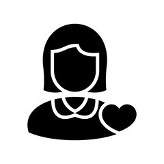 woman in love icon or logo isolated sign symbol vector illustration - high quality black style vector icons
