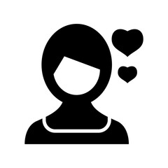 woman in love icon or logo isolated sign symbol vector illustration - high quality black style vector icons
