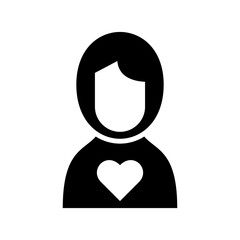 woman in love icon or logo isolated sign symbol vector illustration - high quality black style vector icons
