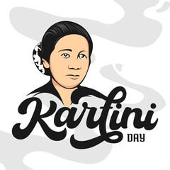 Kartini day culture indonesia white background vector illustration