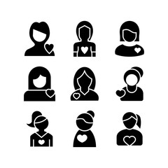 woman in love icon or logo isolated sign symbol vector illustration - high quality black style vector icons
