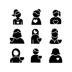 woman in love icon or logo isolated sign symbol vector illustration - high quality black style vector icons
