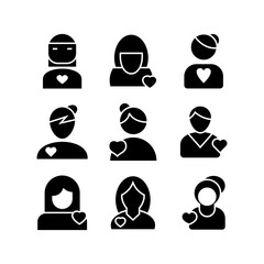 woman in love icon or logo isolated sign symbol vector illustration - high quality black style vector icons
