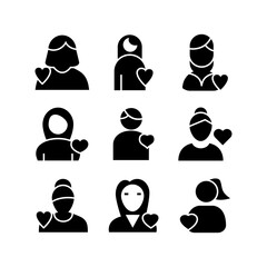 woman in love icon or logo isolated sign symbol vector illustration - high quality black style vector icons
