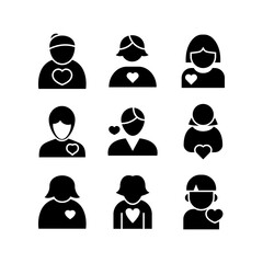 woman in love icon or logo isolated sign symbol vector illustration - high quality black style vector icons
