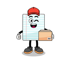Fototapeta premium paper mascot cartoon as an courier