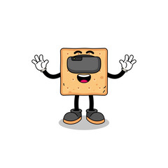 Illustration of square cracker with a vr headset