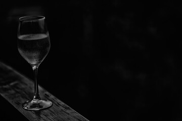 black and white glasses in the restaurant wine poster photo
