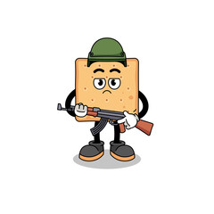 Cartoon of square cracker soldier