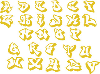Naklejka premium Graffity grunge font vector alphabet