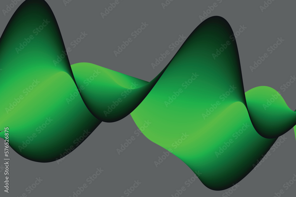 Poster green and black wave abstract background, suitable for landing page and computer desktop background.