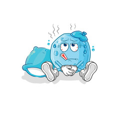 Obraz premium blue moon sick vector. cartoon character