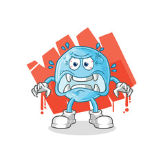 blue moon monster vector. cartoon character