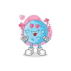 blue moon fallin love vector. cartoon character