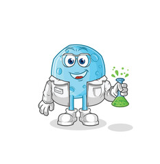blue moon scientist character. cartoon mascot vector
