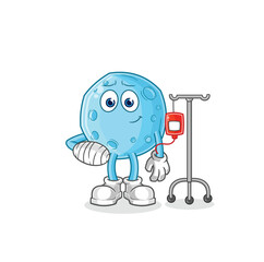 blue moon sick in IV illustration. character vector