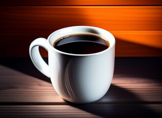 Obraz premium White coffee mug on the top of a desk, empty cup isolated for design, generative Ai
