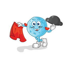blue moon matador with red cloth illustration. character vector