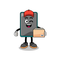 smartphone mascot cartoon as an courier