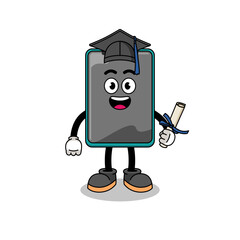 smartphone mascot with graduation pose