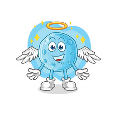blue moon angel with wings vector. cartoon character
