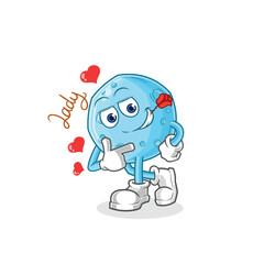 blue moon flirting illustration. character vector