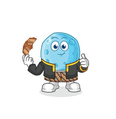 blue moon Javanese character. cartoon mascot vector