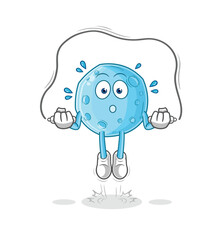 blue moon jump rope exercise. character vector