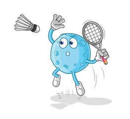 blue moon smash at badminton cartoon. cartoon mascot vector
